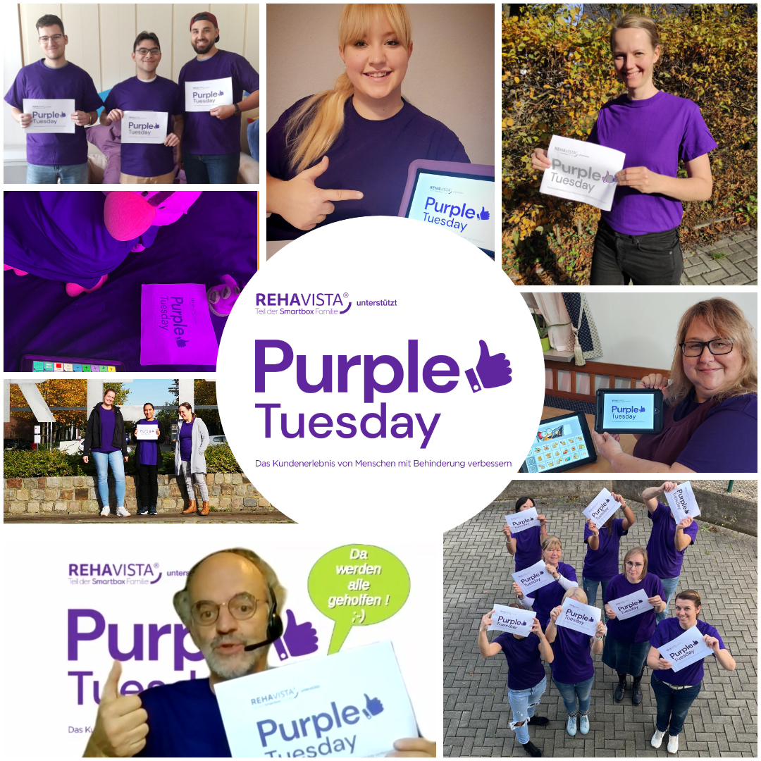 Teilnehmer*innen der Aktion Purple Tuesday - Teil 1